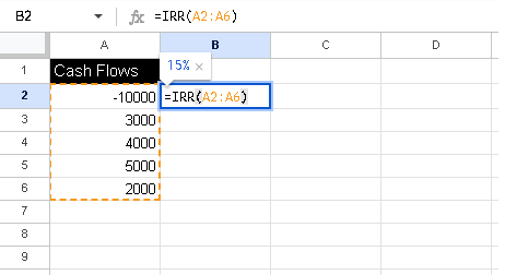 IRR- Excel